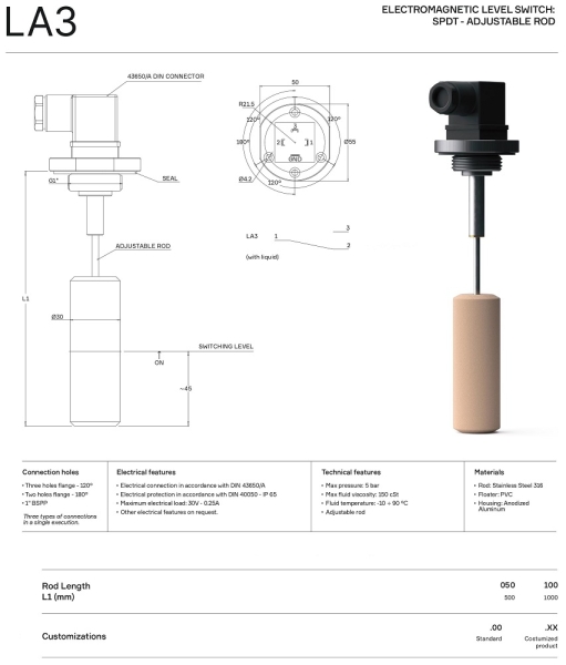 ELEKTROMAGNETISCHER NIVEAUSCHALTER LA3
